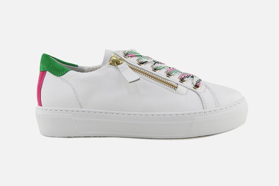 Women Gabor | Gabor - Next Blanc Prairie Sneakers On Labotte