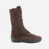 Women Tod's | Tod'S - Gommino Cassetta Hi Lace Brown Lace-Up Boots On Labotte