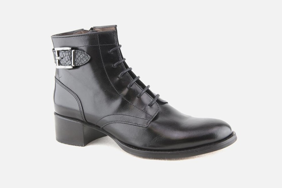 Women Muratti | Muratti - Ringael Noir Lace-Up Boots On Labotte