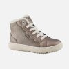 Girls Geox | Geox - Theleven Abx Smoke Grey Lace-Up Boots On Labotte