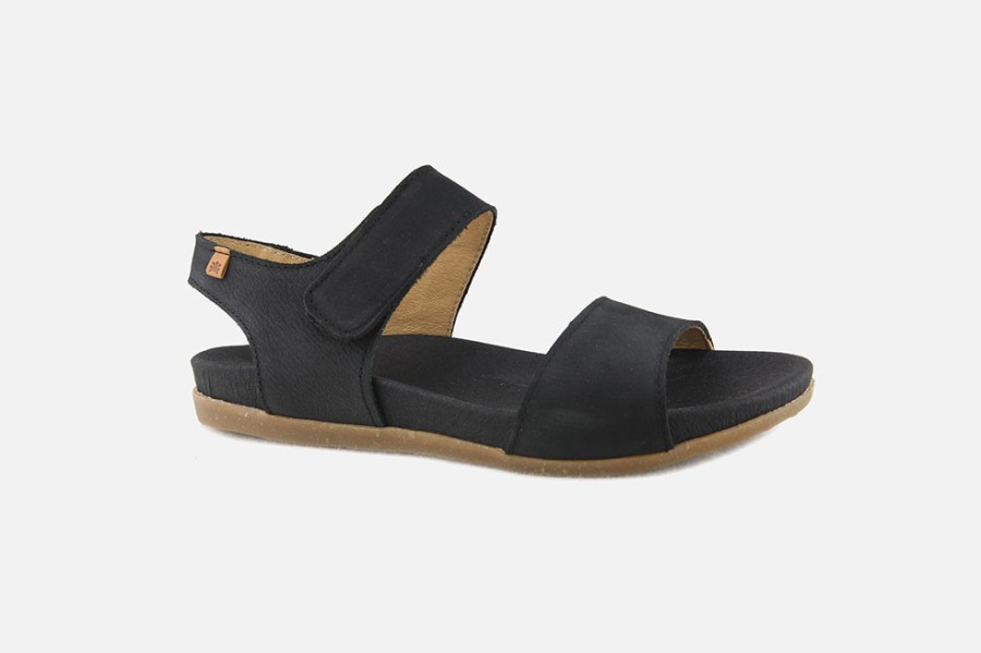 Women El Naturalista | El Naturalista - Zumaia 2 Straps Black Sandals On Labotte