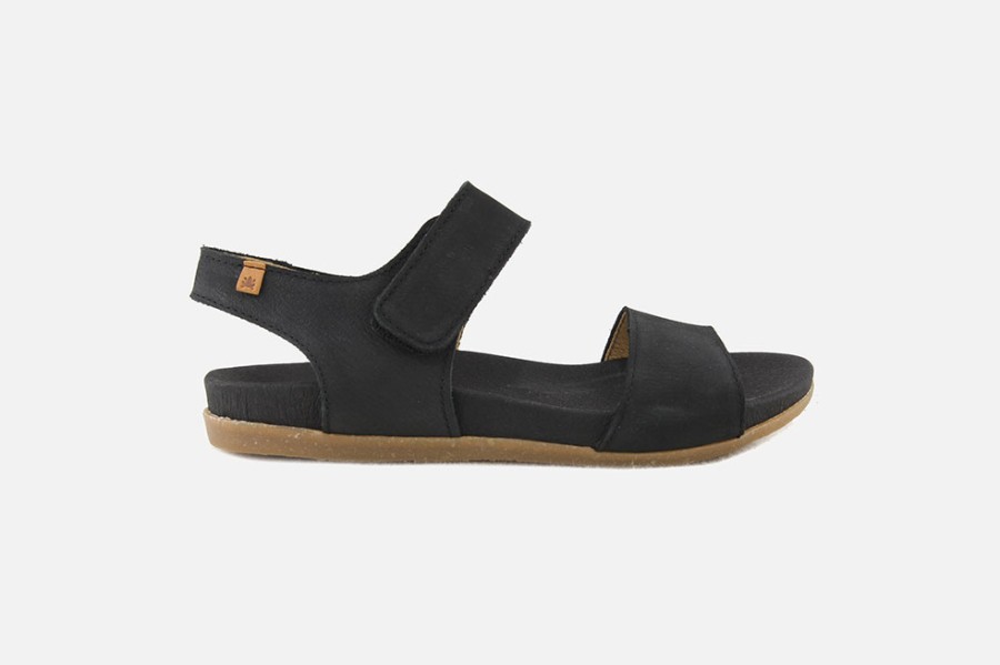 Women El Naturalista | El Naturalista - Zumaia 2 Straps Black Sandals On Labotte
