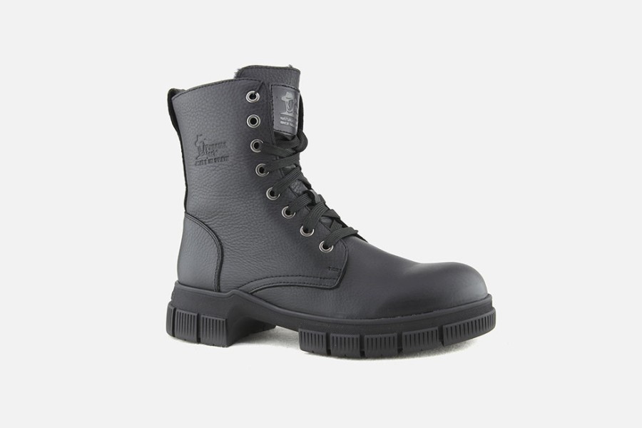 Women Panama Jack | Panama Jack - Ninfa Black Lace-Up Boots On Labotte