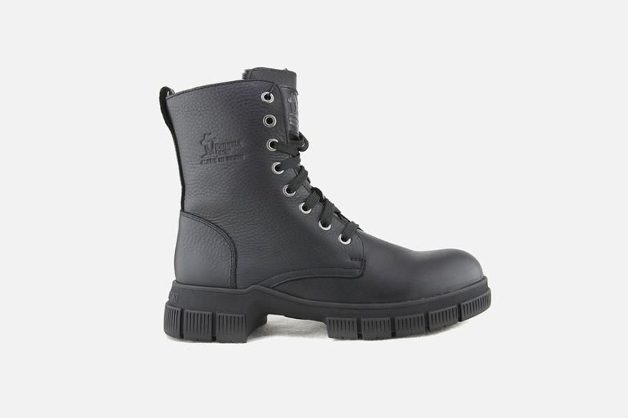 Women Panama Jack | Panama Jack - Ninfa Black Lace-Up Boots On Labotte