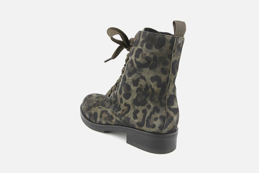 Women Gabor | Gabor - Harvest Leo Kaki Lace-Up Boots On Labotte
