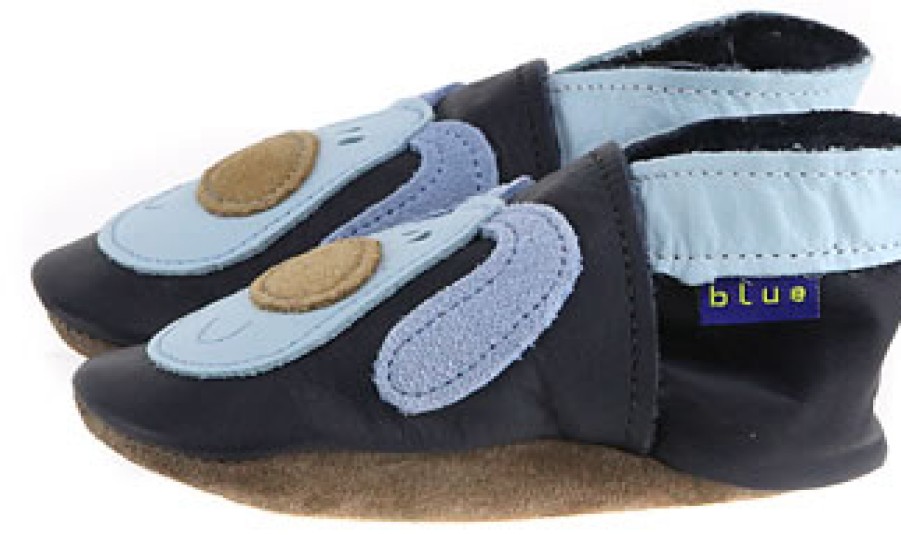 Girls Inch Blue | Inch Blue - Ouahouah Bleu Layette Shoes On Labotte