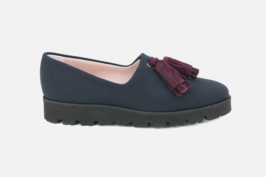 Women Pretty Ballerinas | Pretty Ballerinas - Charlize Pompon Bleu Loafers On Labotte