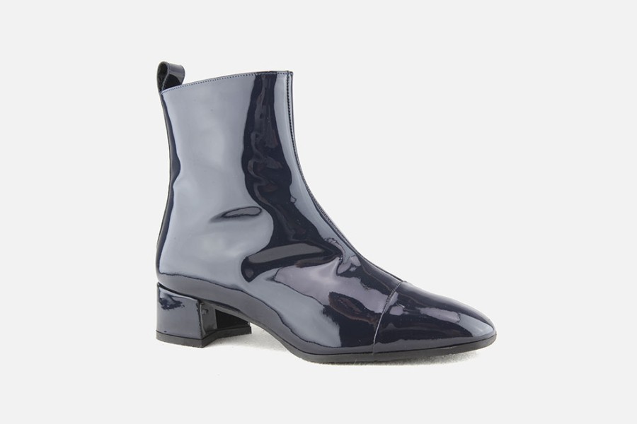 Women Le Gazzelle | Le Gazzelle - Booster Lack Lake Blue Ankle Boots On Labotte