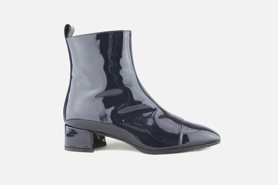 Women Le Gazzelle | Le Gazzelle - Booster Lack Lake Blue Ankle Boots On Labotte