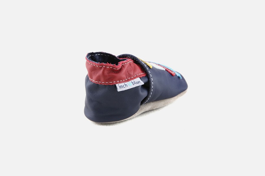 Boys Inch Blue | Inch Blue - Navigue Bleu Rouge Layette Shoes On Labotte