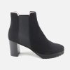 Women Cervone | Cervone - Cleopatre Daim Noir Ankle Boots On Labotte