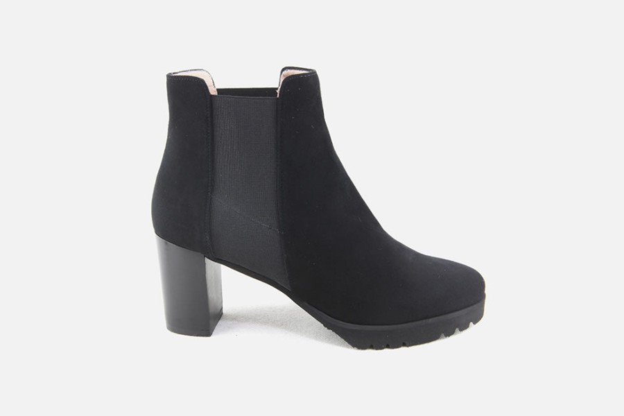 Women Cervone | Cervone - Cleopatre Daim Noir Ankle Boots On Labotte