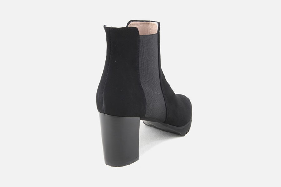 Women Cervone | Cervone - Cleopatre Daim Noir Ankle Boots On Labotte