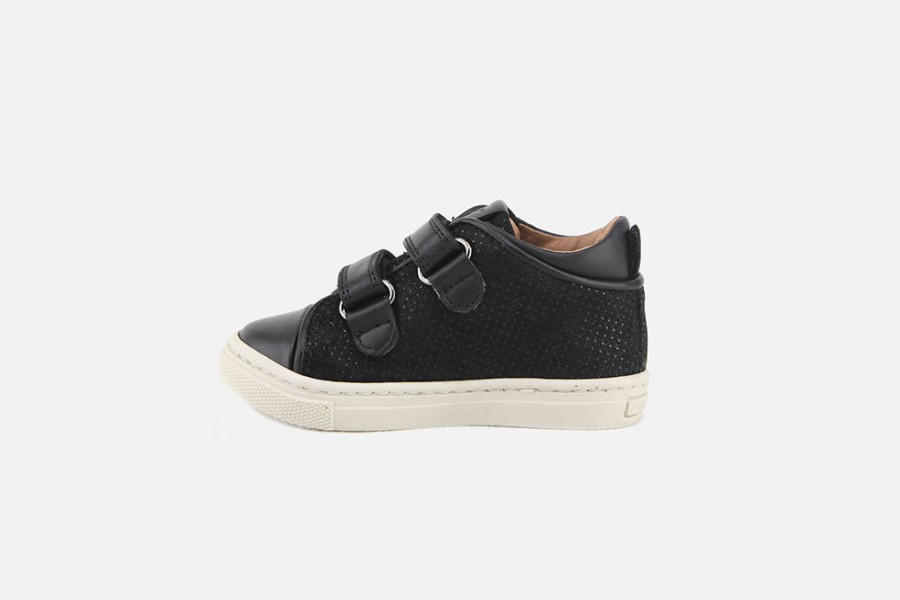 Girls Romagnoli | Romagnoli - Ludi Glitter Black Velcro Shoes On Labotte