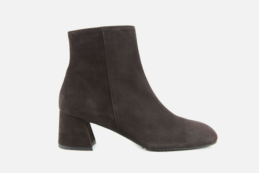 Women Brunate | Brunate - Bruges Daim Marron Ankle Boots On Labotte
