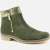 Girls Bellamy | Bellamy - Danina Kaki Ankle Boots On Labotte