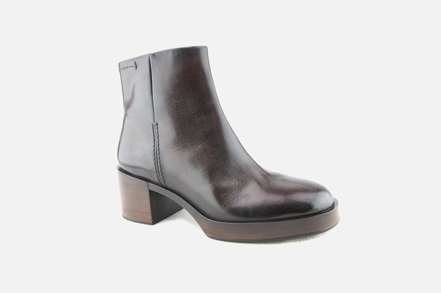 Women Pons Quintana | Pons Quintana - Topeka Dark Brown Antic Ankle Boots On Labotte