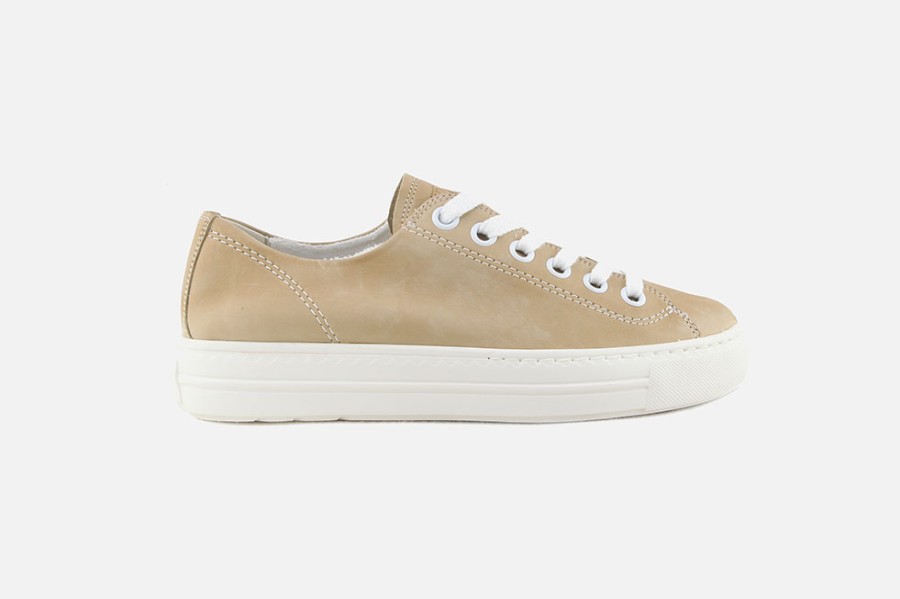 Women Paul Green | Paul Green - Parfait Sable Sneakers On Labotte