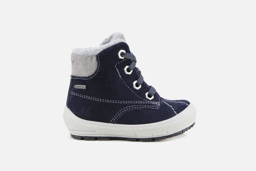Girls Superfit | Superfit - Bergen Navy Lace-Up Boots On Labotte