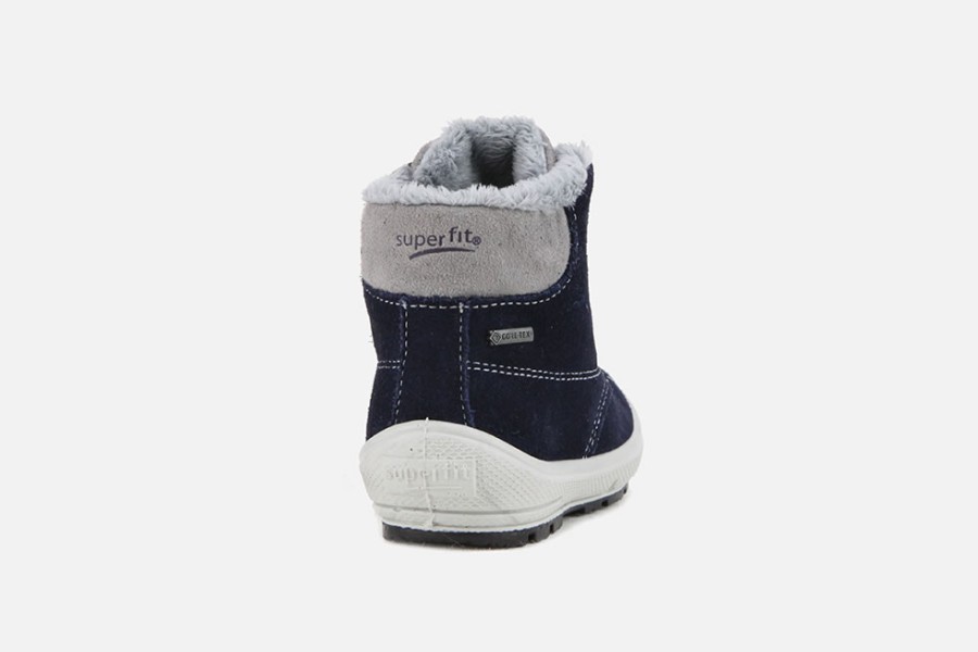 Girls Superfit | Superfit - Bergen Navy Lace-Up Boots On Labotte