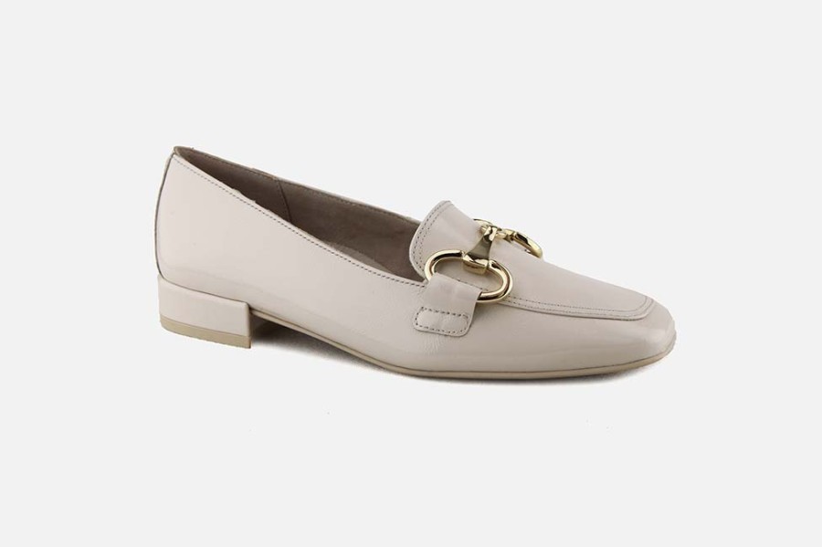 Women Paul Green | Paul Green - Passy Lack Ivoire Loafers On Labotte