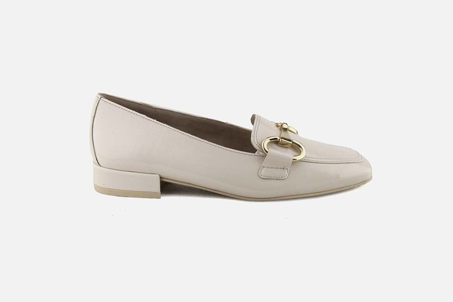Women Paul Green | Paul Green - Passy Lack Ivoire Loafers On Labotte