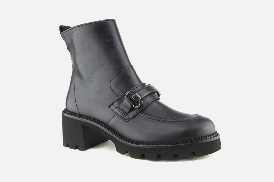 Women Paul Green | Paul Green - Philo Lisse Noir Ankle Boots On Labotte