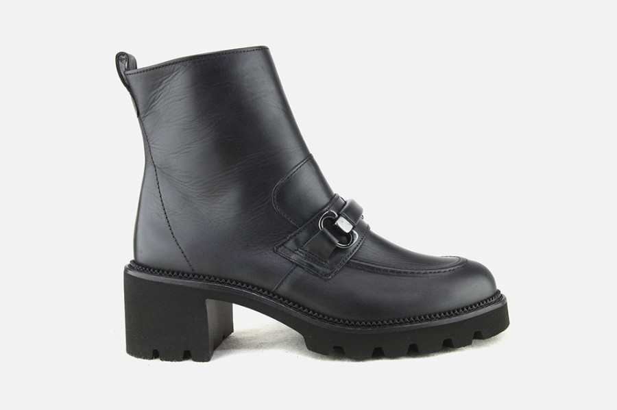 Women Paul Green | Paul Green - Philo Lisse Noir Ankle Boots On Labotte