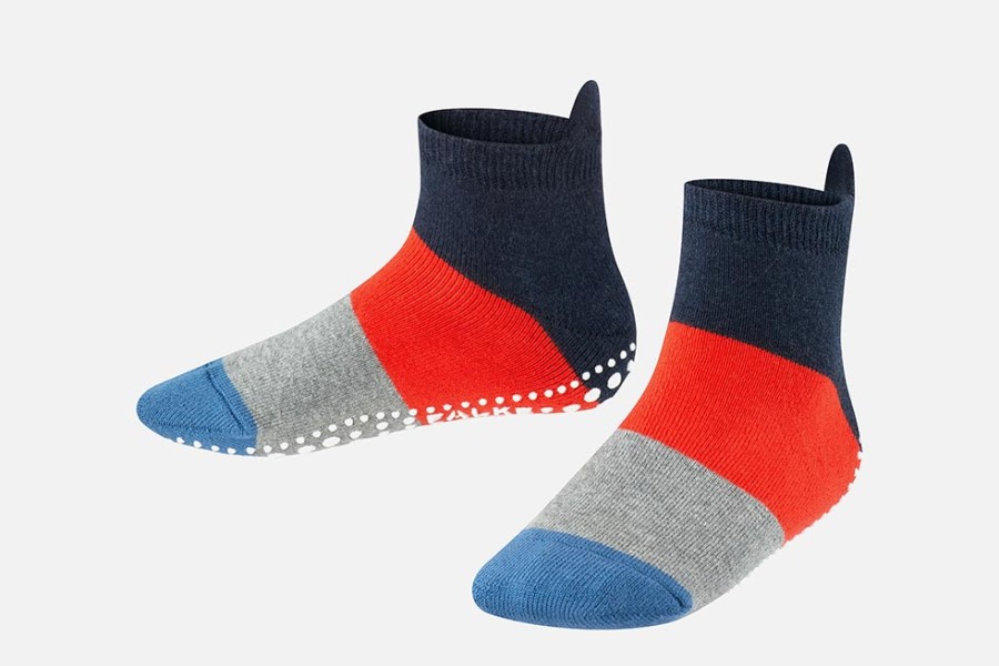 Girls Falke | Falke - Colourblock Navy Slippers-Socks On Labotte