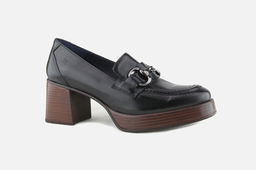 Women Dorking | Dorking - Cabriole Moc Noir Loafers On Labotte