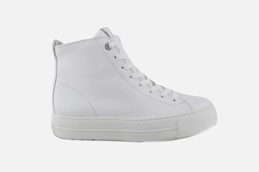 Women Paul Green | Paul Green - Platinum Blanc Lace-Up Boots On Labotte