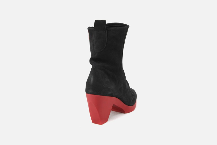 Women Arche | Arche - Diveni Noir Rouge Ankle Boots On Labotte