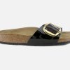 Women Birkenstock | Birkenstock - Madrid Big Buckle Vernis Noir Sandals On Labotte