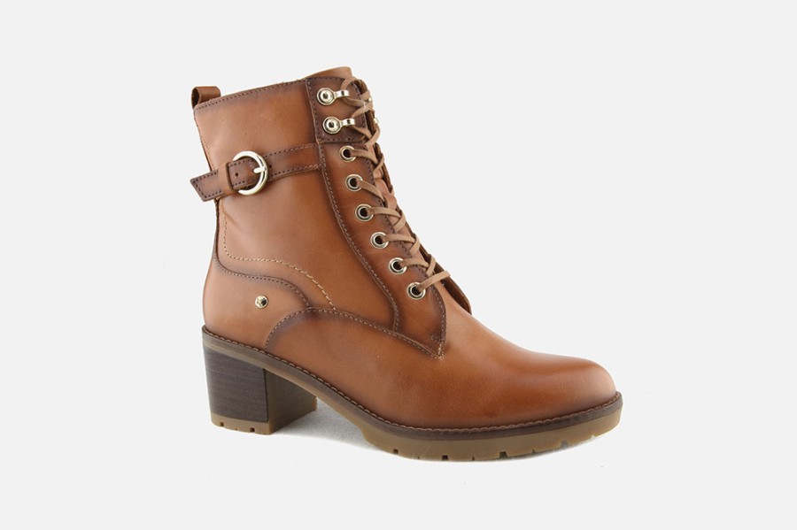 Women Pikolinos | Pikolinos - Llanes Buckle Hi Lace Brandy Lace-Up Boots On Labotte