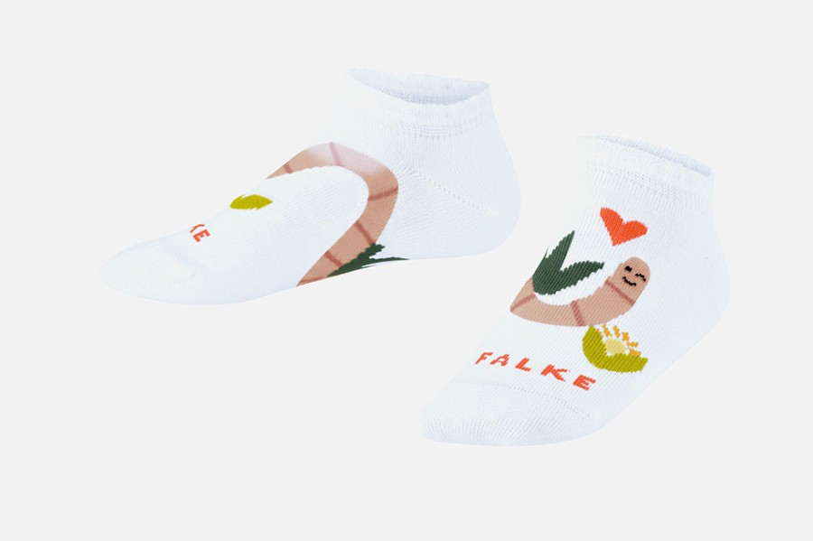 Girls Falke | Falke - White Funny Worm Ankle High On Labotte