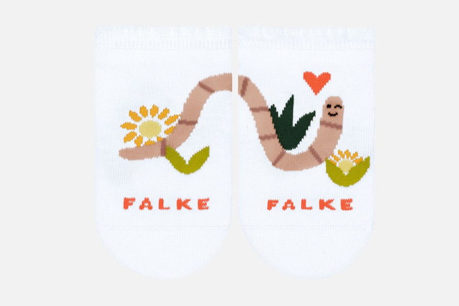 Girls Falke | Falke - White Funny Worm Ankle High On Labotte