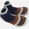 Girls Collégien | Collegien - Inuit Navy Brown Slippers-Socks On Labotte