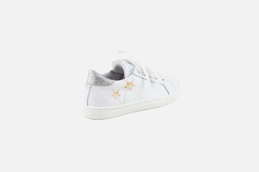 Girls Romagnoli | Romagnoli - Lina Blanc Iris Lace-Up Shoes On Labotte