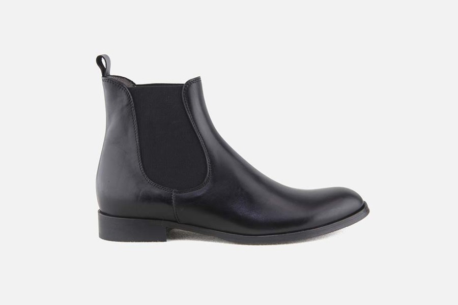 Women Xsa | Xsa - Edmonton Lisse Noir Ankle Boots On Labotte