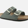 Women Birkenstock | Birkenstock - Arizona Vegan Soft Thyme Sandals On Labotte