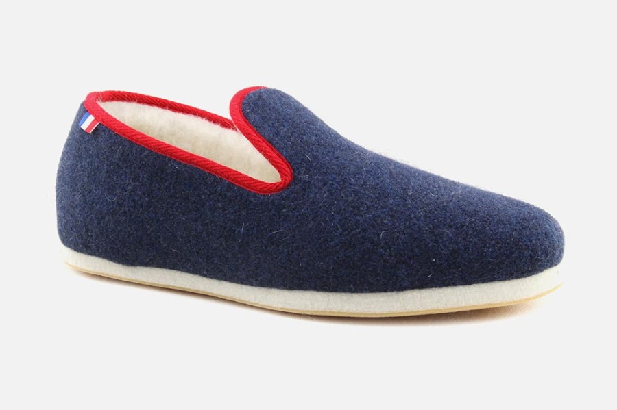 Men Les chaussons de Flo | Les Chaussons De Flo - Pepouz Bleu Et Rouge Charentaises On Labotte