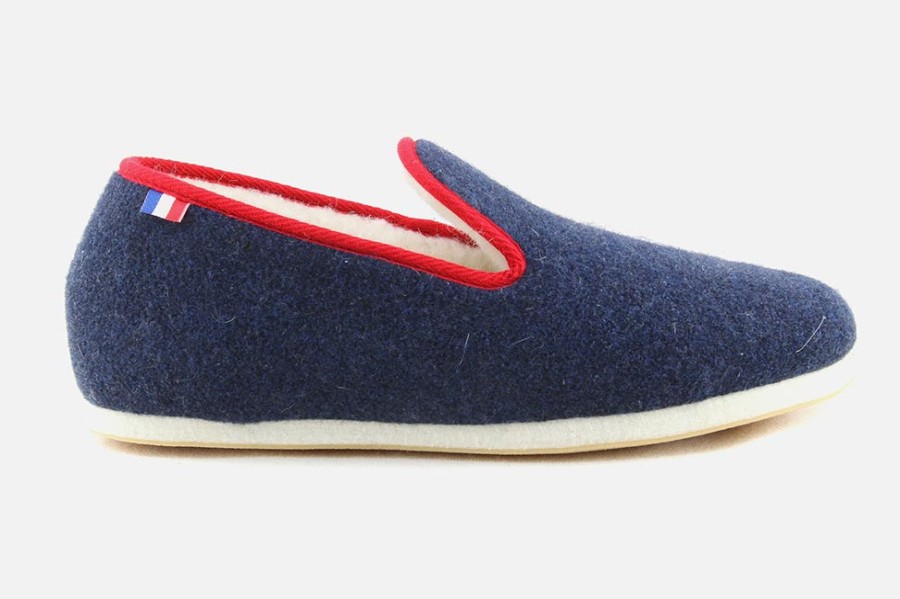 Men Les chaussons de Flo | Les Chaussons De Flo - Pepouz Bleu Et Rouge Charentaises On Labotte