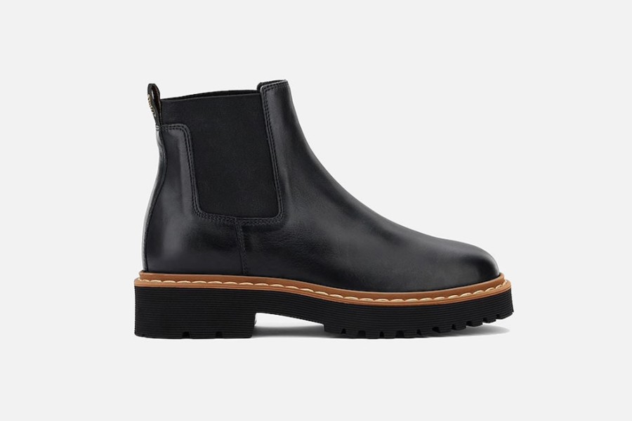 Women Hogan | Hogan - Hogan Chelsea 543 Lisse Noir Ankle Boots On Labotte