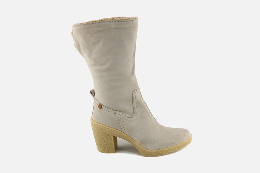 Women El Naturalista | El Naturalista - Haya Mid Boot Fur Creme Ankle Boots On Labotte