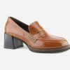 Women Le Gazzelle | Le Gazzelle - Boheme Lack Caramel Loafers On Labotte