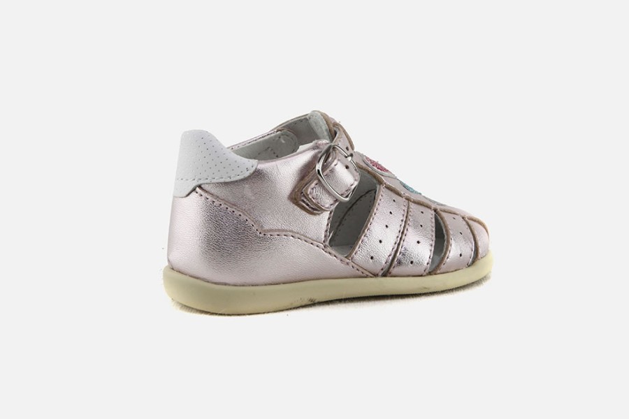 Girls Romagnoli | Romagnoli - Amina Pink Metalic Sandals On Labotte