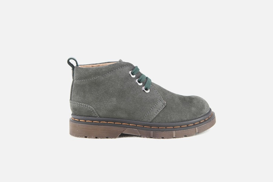 Girls Romagnoli | Romagnoli - Kiril Asphalt Lace-Up Boots On Labotte