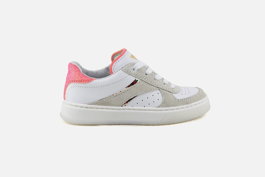 Girls Romagnoli | Romagnoli - Olivia Sandy White Lace-Up Shoes On Labotte