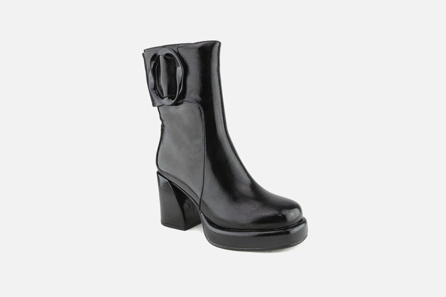 Women Noa Harmon | Noa Harmon - Nolita Lack Black Ankle Boots On Labotte