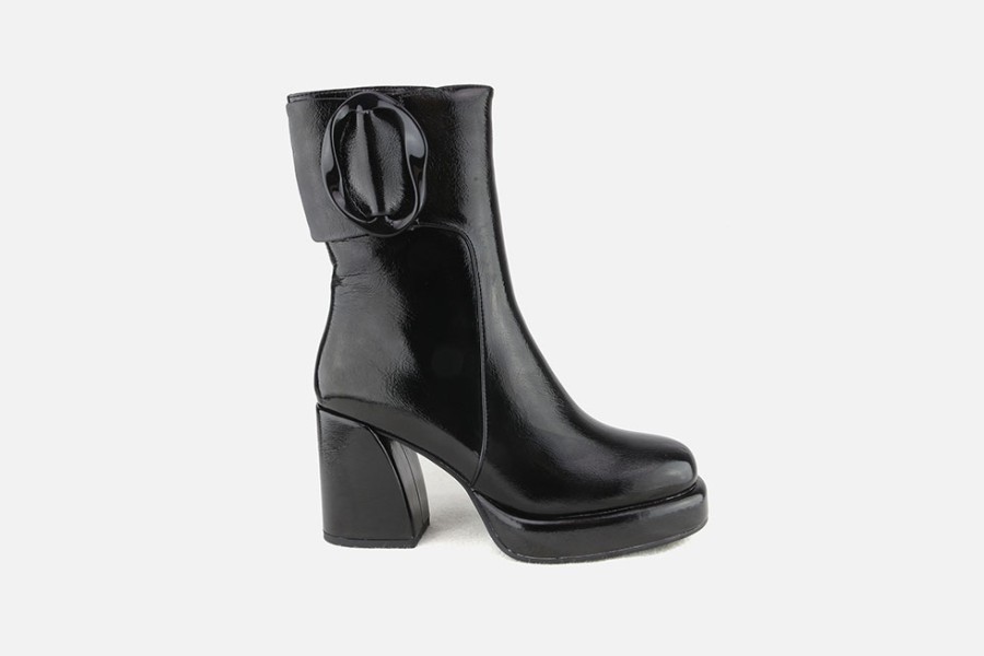 Women Noa Harmon | Noa Harmon - Nolita Lack Black Ankle Boots On Labotte